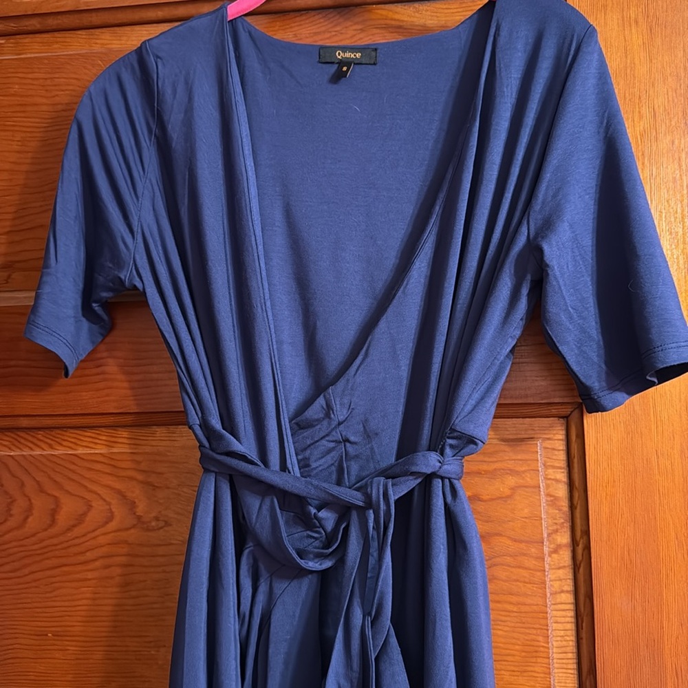 NWT QUINCE tencel maternity &nursing wrap dress. Dark Olive - multiple sizes - Picture 8 of 8
